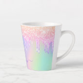 Holografisch eenhoornglitter druppelt de regenboog latte mok (Rechts)