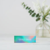 Holografisch eenhoornvormig sociaal insteekmodel mini visitekaartje (Staand voorkant)