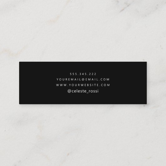 Holografisch eenhoornvormig sociaal insteekmodel mini visitekaartje (Achterkant)