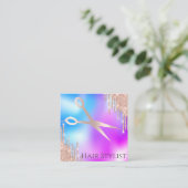 Holografisch eenvoudig modern vierkant visitekaart vierkante visitekaartje (Staand voorkant)