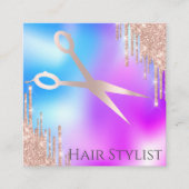 Holografisch eenvoudig modern vierkant visitekaart vierkante visitekaartje (Voorkant)