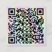 Holografisch eenvoudig moderne Quar-code Vierkante Visitekaartje (Voorkant)