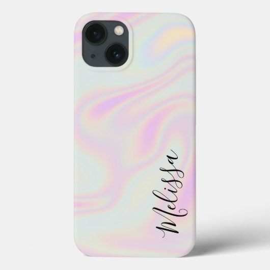 Holografisch elegant irdescent Rainbow-naam Case-Mate iPhone Case (Achterkant)