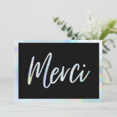 Holografisch Elegant Merci Custom Hartelijk dank Kaart (Staand voorkant)