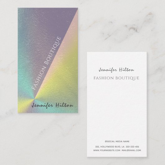 Holografisch elegante luxe glans visitekaartje (Voorkant / Achterkant)