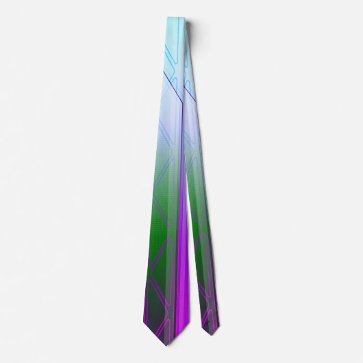 Holografisch Elysium Paradijs Groen Sci-Fi Paneel Stropdas (Voorkant)