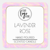 Holografisch en goudvormig Uw Logo Kandeletiket Vierkante Sticker (Voorkant)