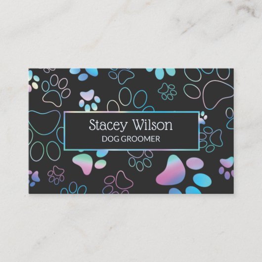 Holografisch en houtskoolpootpapier visitekaartje (Voorkant)