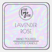 Holografisch en zwart Uw Logo-sojakaneletiket Vierkante Sticker (Voorkant)