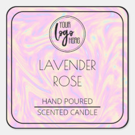 Holografisch en zwart Uw Logo-sojakaneletiket Vierkante Sticker