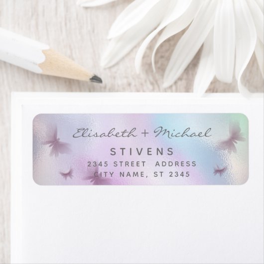 Holografisch etiket met vlinderscript (Insitu)