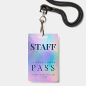 Holografisch evenement personeelslid badge (Achterkant met lanyard)