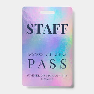 Holografisch evenement personeelslid badge