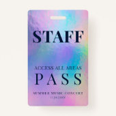 Holografisch evenement personeelslid badge (Voorkant)