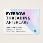 Holografisch Eyebrow Threading Aftercare Kaart (Voorkant)