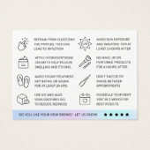 Holografisch Eyebrow Threading Aftercare Kaart (Achterkant)