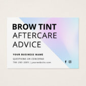 Holografisch Eyebrow Tint Aftercare Kaart (Voorkant)