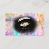 Holografisch Eyelash Brow Makeup Logo QR Code Blac Visitekaartje (Voorkant)