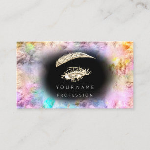 Holografisch Eyelash Brow Makeup Logo QR Code Blac Visitekaartje