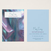 Holografisch fabric effect oorenkaart visitekaartje (Voorkant /achterkant)