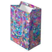Holografisch feest uiterlijk medium cadeauzakje (Voorkant Gekanteld)