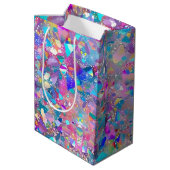 Holografisch feest uiterlijk medium cadeauzakje (Achterkant Gekanteld)
