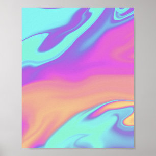 Holografisch foliekleurig levendig Abstract Poster