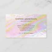 Holografisch geborsteld roze moderne minimalistisc visitekaartje (Achterkant)