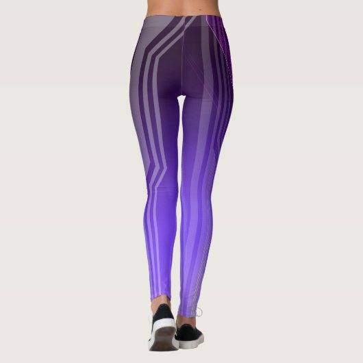 Holografisch geel en Paars Sci-Fi-paneel Leggings (Achterkant)