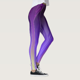 Holografisch geel en Paars Sci-Fi-paneel Leggings