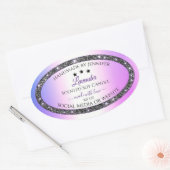 Holografisch gekleurde zilver Glitter-productlabel Ovale Sticker (Envelop)