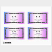 Holografisch gekleurde zilver Glitter-productlabel Rechthoekige Sticker (Vel)