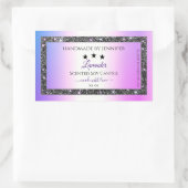 Holografisch gekleurde zilver Glitter-productlabel Rechthoekige Sticker (Tas)