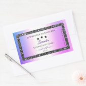 Holografisch gekleurde zilver Glitter-productlabel Rechthoekige Sticker (Envelop)