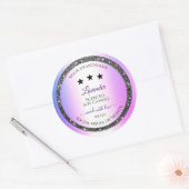 Holografisch gekleurde zilver Glitter-productlabel Ronde Sticker (Envelop)