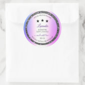 Holografisch gekleurde zilver Glitter-productlabel Ronde Sticker (Tas)