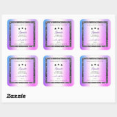 Holografisch gekleurde zilver Glitter-productlabel Vierkante Sticker (Vel)