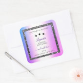 Holografisch gekleurde zilver Glitter-productlabel Vierkante Sticker (Envelop)