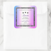 Holografisch gekleurde zilver Glitter-productlabel Vierkante Sticker (Tas)