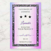 Holografisch gekleurde zilver Glitter-productlabel Voedselcontainer Etiket (Enkel label)