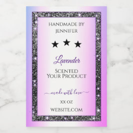 Holografisch gekleurde zilver Glitter-productlabel Voedselcontainer Etiket