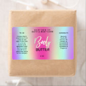 Holografisch gestileerde Neon-kleurige Body Butter Etiket (Insitu)