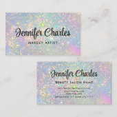 Holografisch glam Glitter Elegant Makeup Artist Visitekaartje (Voorkant / Achterkant)