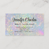Holografisch glam Glitter Elegant Makeup Artist Visitekaartje (Achterkant)
