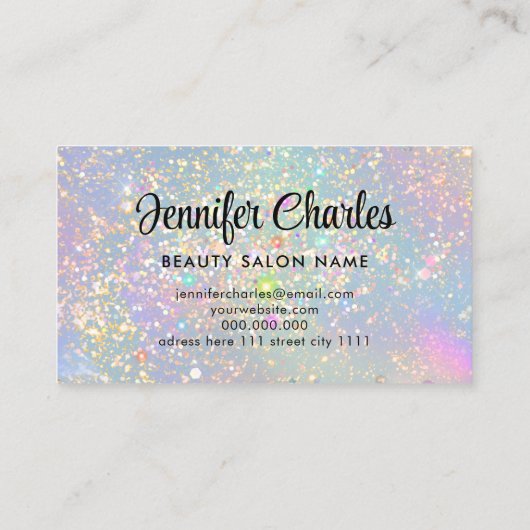 Holografisch glam Glitter Elegant Makeup Artist Visitekaartje