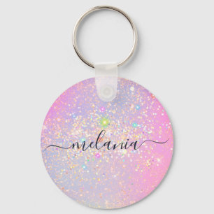 Holografisch glam Glitter Elegant Sparkle Roos Gol Sleutelhanger