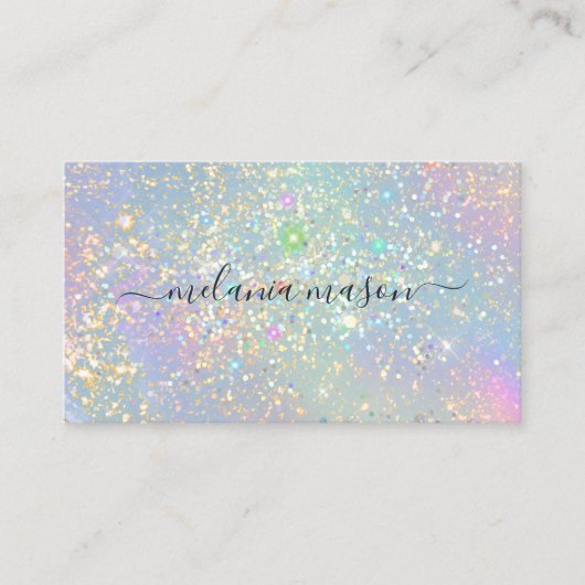Holografisch glam Glitter Elegant Sparkles Beaukle Visitekaartje (Voorkant)