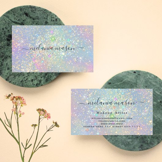 Holografisch glam Glitter Elegant Sparkles Beaukle Visitekaartje