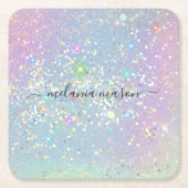 Holografisch glam Glitter Elegant Sparkles Kartonnen Onderzetters (Voorkant)