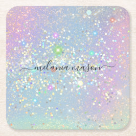Holografisch glam Glitter Elegant Sparkles Kartonnen Onderzetters